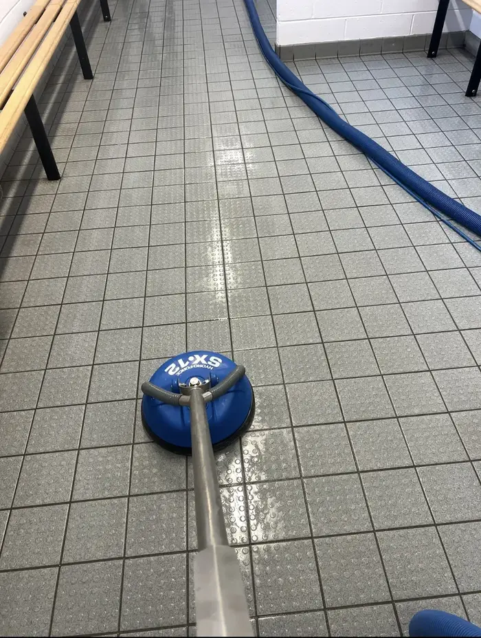 Commercial tile floor restored in Stafford, after professional cleaning
