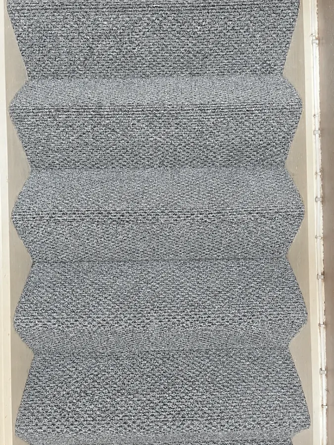 Dark stair carpet restored with professional cleaning in Stafford, after professional cleaning