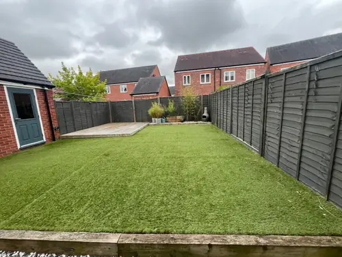 Artificial lawn restoration, Stafford, before professional cleaning