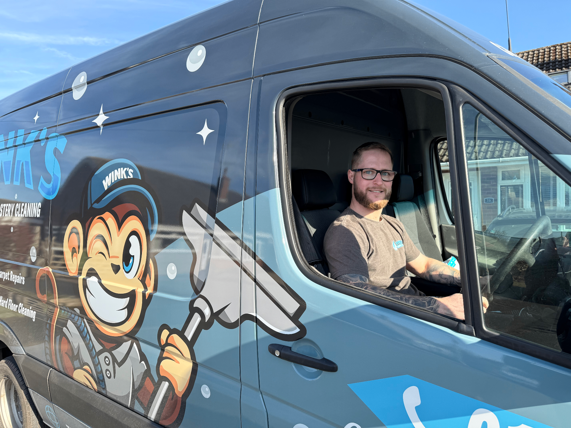 Jack from Wink's carrying out professional carpet work in Stafford