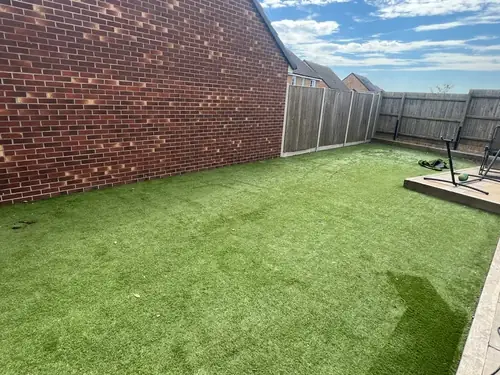 Artificial grass before and after clean, Stafford, before professional cleaning